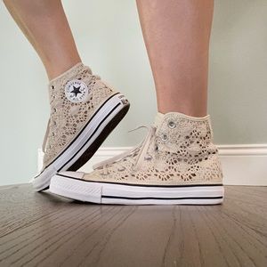 Converse Crochet Lace High Tops